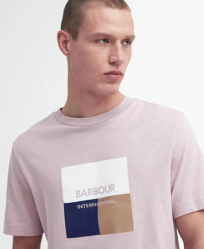 Triptych Graphic TShirt Dusk Pink Men Barbour TShirts