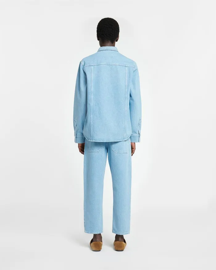 Tristo Patch Pocket Denim Overshirt Eco Light Wash Men Nanushka Shirts