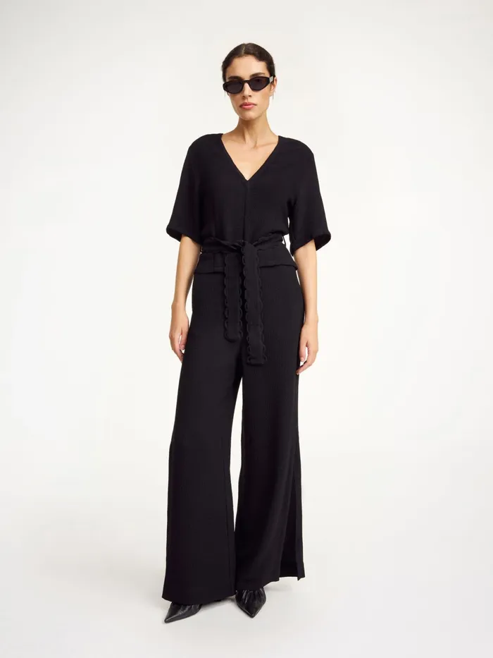 Trousers Women By Malene Birger Campione WideLeg Trousers Black