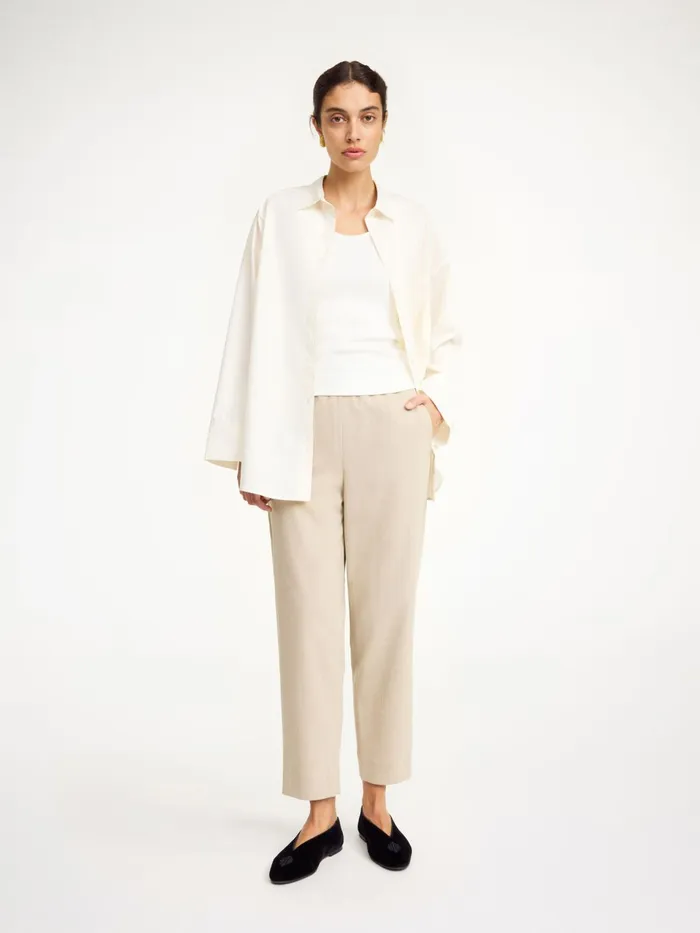 Trousers Women By Malene Birger Remi Trousers Beige Melange