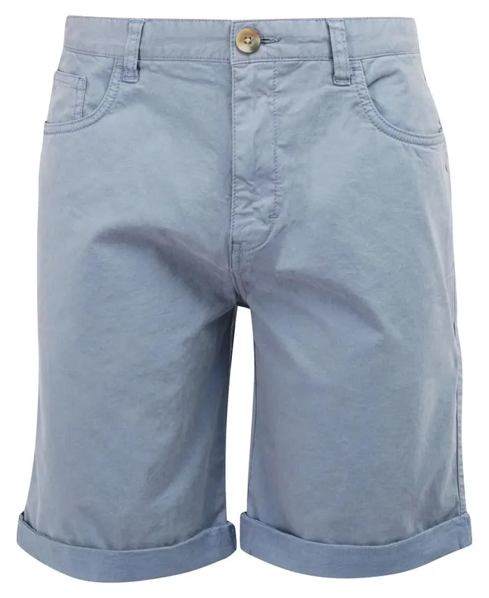 Twill Shorts Washed Blue Men Barbour Trousers and Shorts