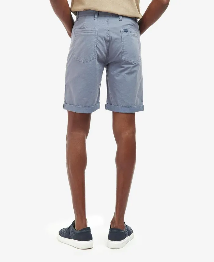Twill Shorts Washed Blue Men Barbour Trousers and Shorts