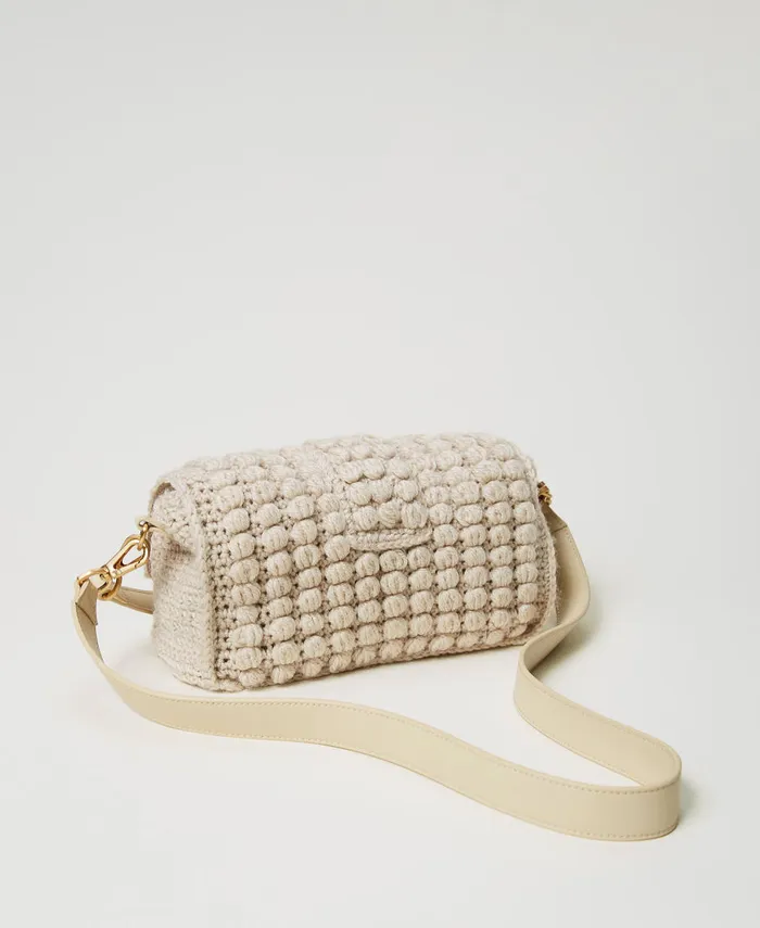 Twinset Amie039 Medium Tricot Shoulder Bag White Cream Women Handbags Twinset Amie039 Medium Tricot Shoulder Bag White Cream Women Handbags