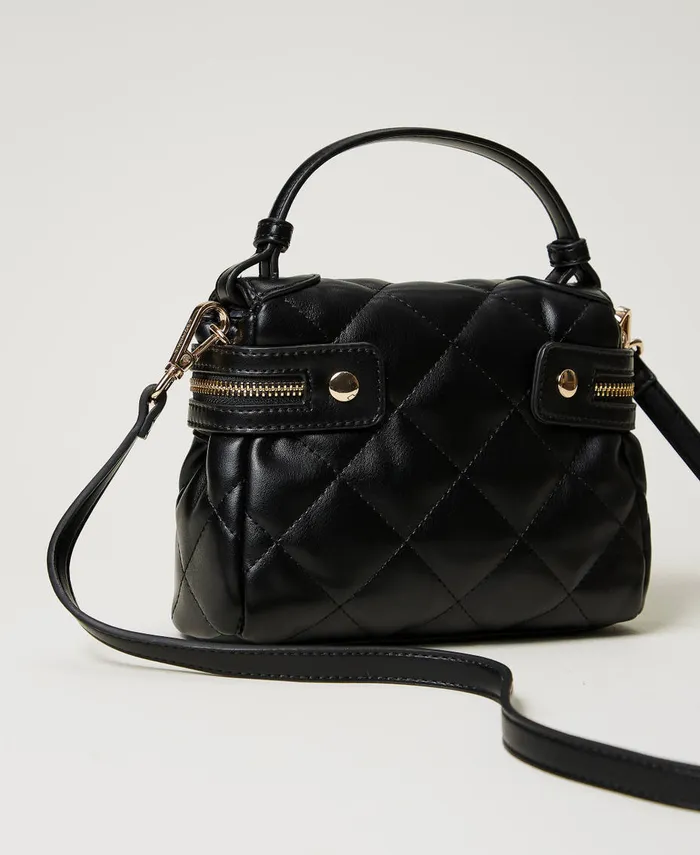 Twinset Ccile Small Quilted Top Handle Bag Black Women Handbags Twinset Ccile Small Quilted Top Handle Bag Black Women Handbags