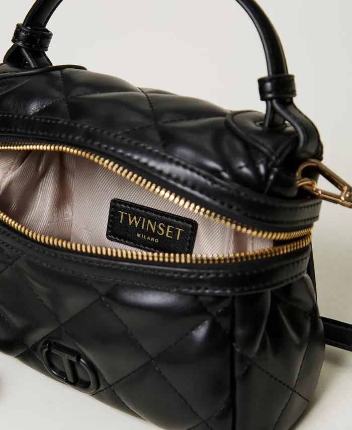 Twinset Ccile Small Quilted Top Handle Bag Black Women Handbags Twinset Ccile Small Quilted Top Handle Bag Black Women Handbags