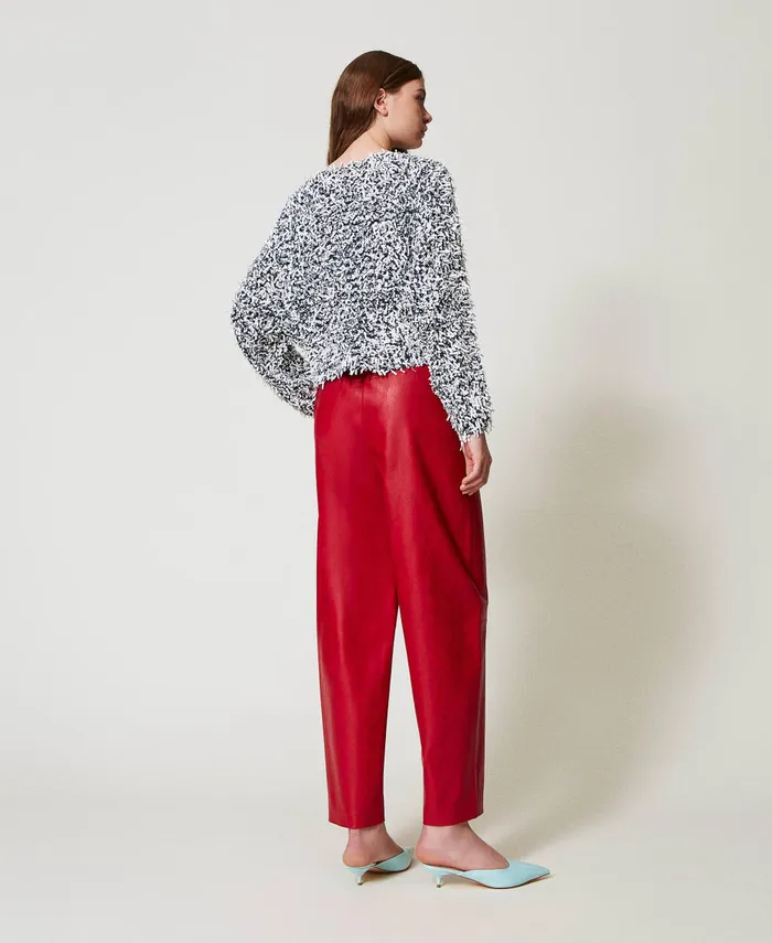 Twinset Faux Leather Barrel Trousers Love Potion Women Trousers