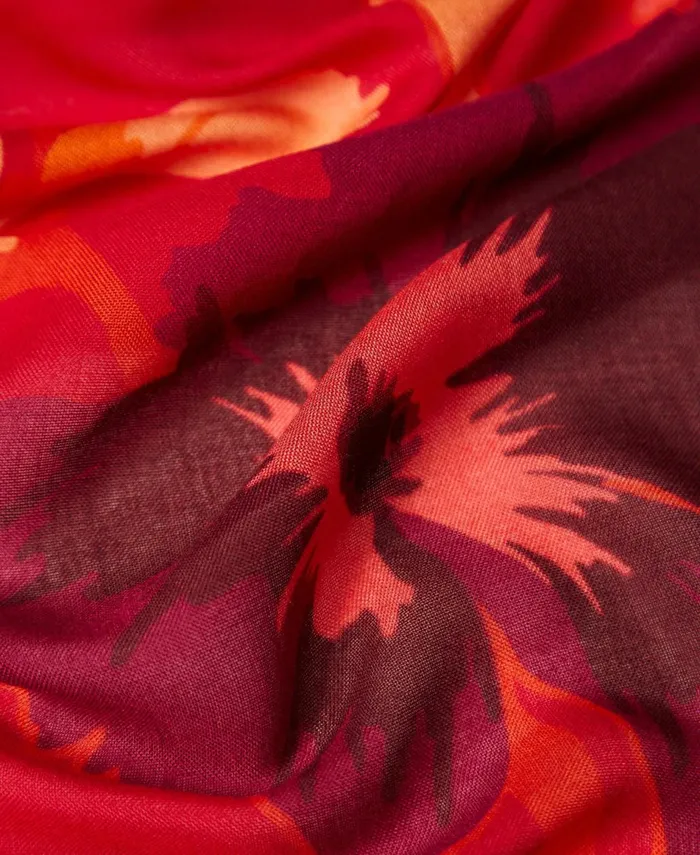 Twinset Floral Print Stole Red Red Plum Macro Flowers Women Scarves Twinset Floral Print Stole Red Red Plum Macro Flowers Women Scarves