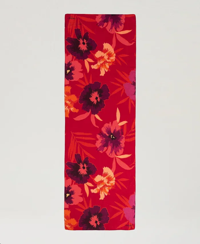 Twinset Floral Print Stole Red Red Plum Macro Flowers Women Scarves Twinset Floral Print Stole Red Red Plum Macro Flowers Women Scarves