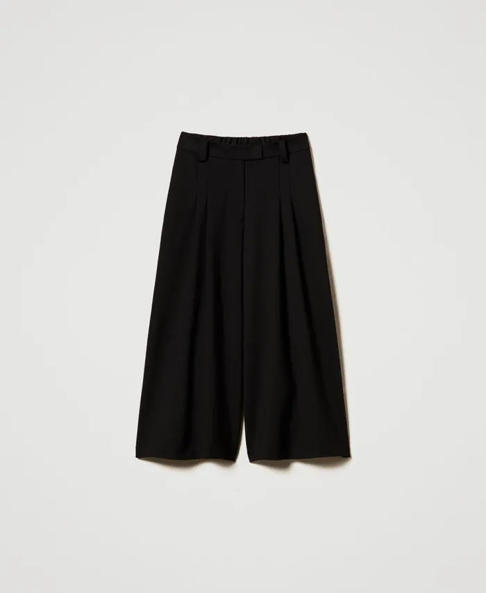 Twinset High Waist Cropped Trousers Black Women Suits And Sets Twinset High Waist Cropped Trousers Black Women Suits And Sets