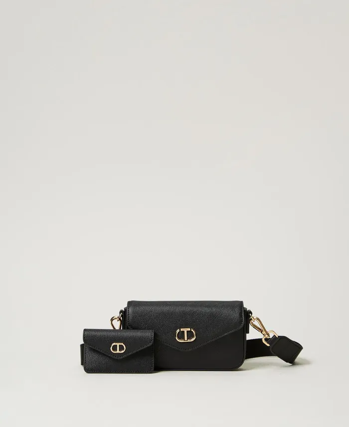Twinset Mini Shoulder Bag With Card Holder Black Women Mini Bags