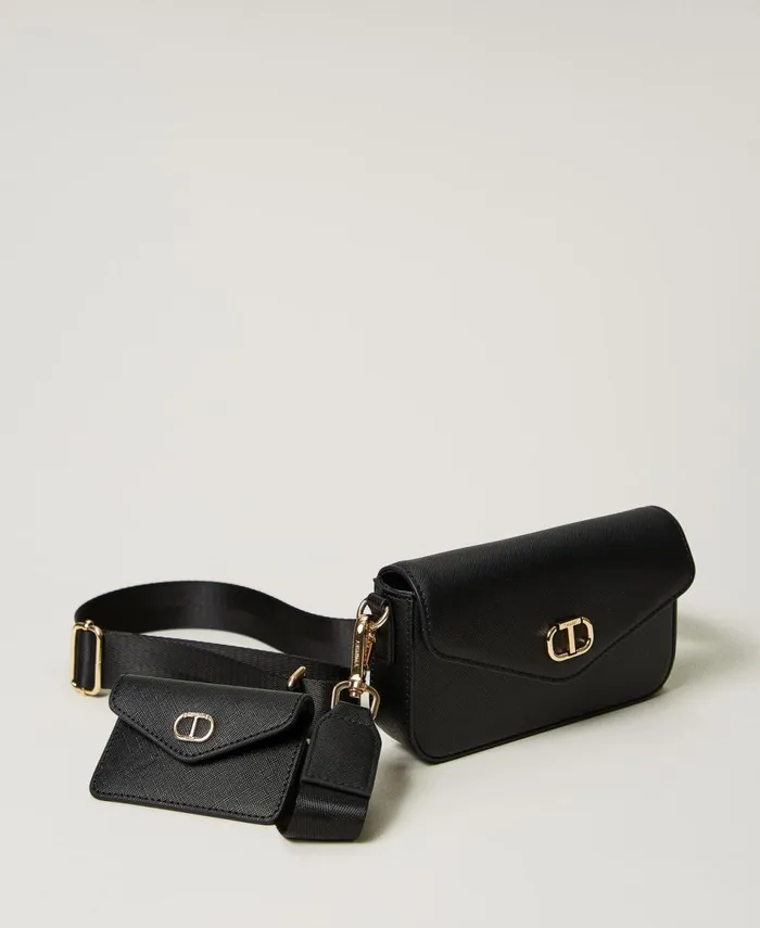 Twinset Mini Shoulder Bag With Card Holder Black Women Mini Bags Twinset Mini Shoulder Bag With Card Holder Black Women Mini Bags
