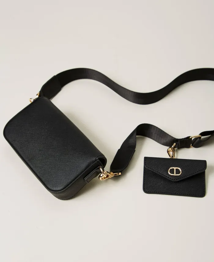 Twinset Mini Shoulder Bag With Card Holder Black Women Mini Bags Twinset Mini Shoulder Bag With Card Holder Black Women Mini Bags