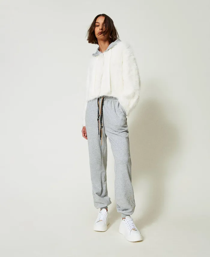 Twinset Myfo Knit Bomber Jacket With Hood White Snow Women Jackets And Outerwear Twinset Myfo Knit Bomber Jacket With Hood White Snow Women Jackets And Outerwear