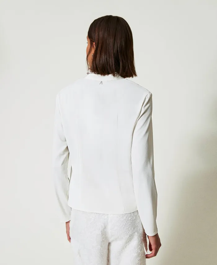 Twinset Recycled Crpe De Chine Blouse White Cream Women Blouses And Shirts Twinset Recycled Crpe De Chine Blouse White Cream Women Blouses And Shirts