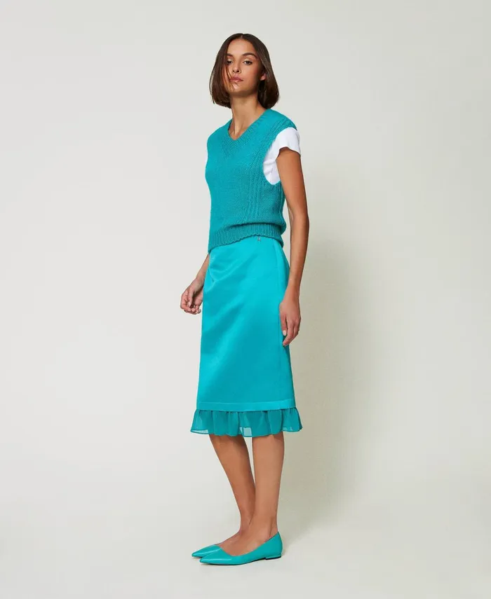 Twinset Seamless Wool Blend Sleeveless Jumper Tropical Emerald Green Women Jumpers And Cardigans Twinset Seamless Wool Blend Sleeveless Jumper Tropical Emerald Green Women Jumpers And Cardigans