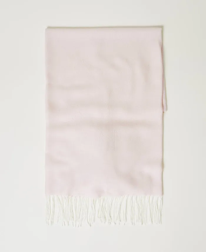 Twinset Stole With Embossed Oval T Logo Parisienne Pink Women Scarves