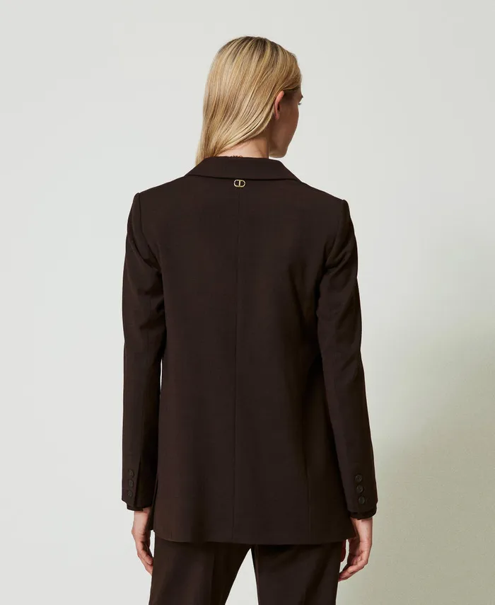 Twinset Stretch Wool Blazer Coffee Chocolate Women Suits And Sets Twinset Stretch Wool Blazer Coffee Chocolate Women Suits And Sets