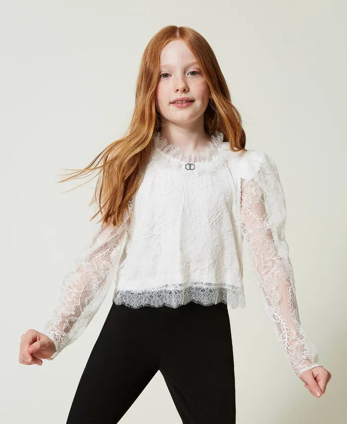 Twinset Valenciennes Lace Blouse Off White Girl Blouses And Shirts