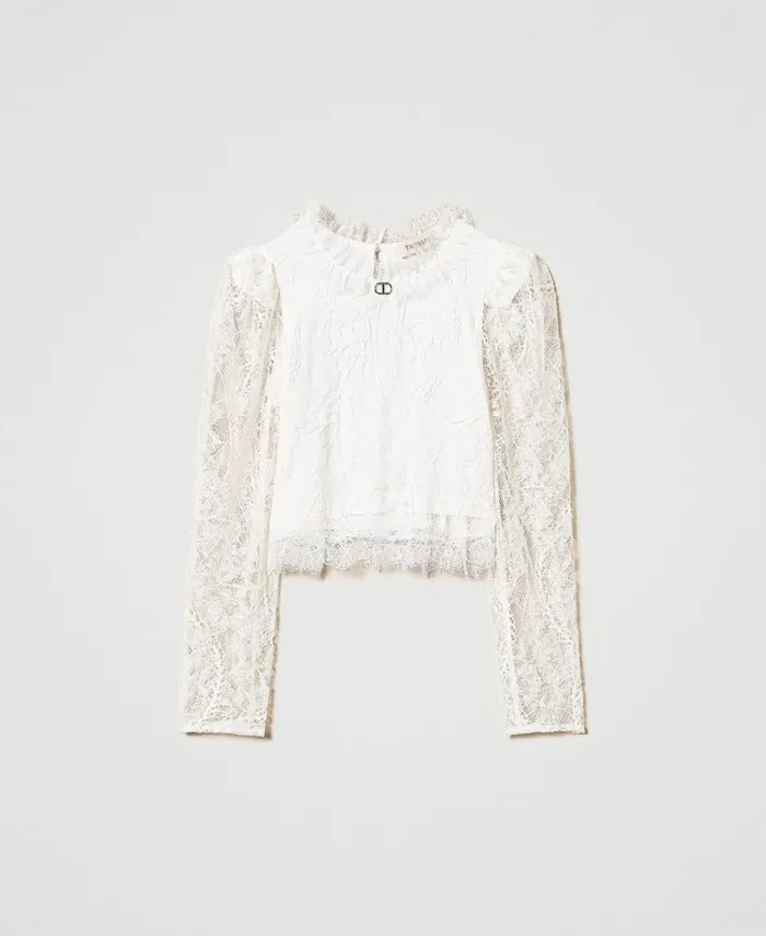 Twinset Valenciennes Lace Blouse Off White Girl Blouses And Shirts Twinset Valenciennes Lace Blouse Off White Girl Blouses And Shirts