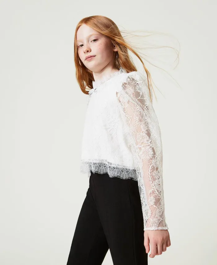 Twinset Valenciennes Lace Blouse Off White Girl Blouses And Shirts Twinset Valenciennes Lace Blouse Off White Girl Blouses And Shirts