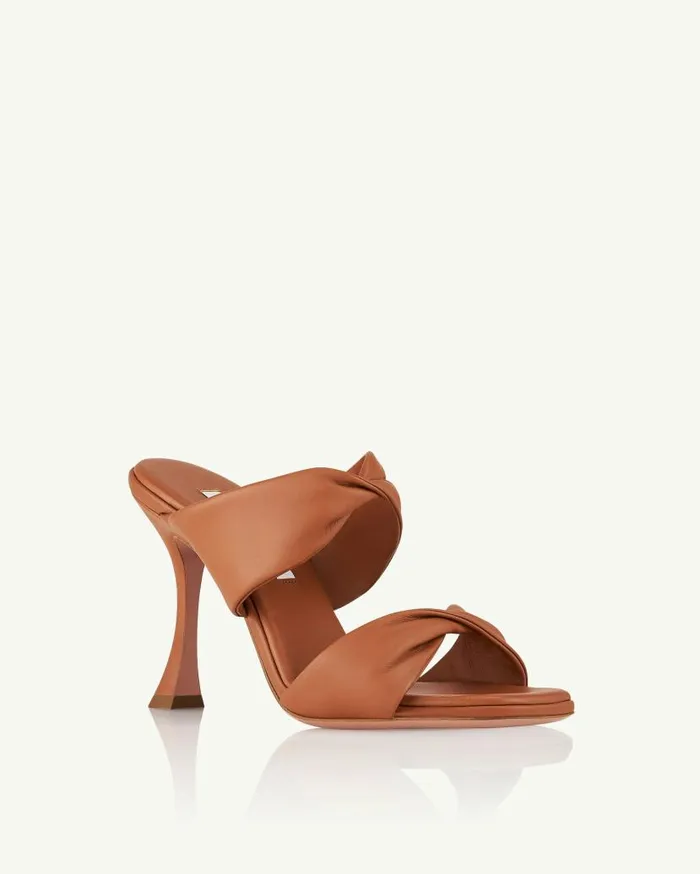 Twist Sandal 95 Brown Women Aquazzura Sandals