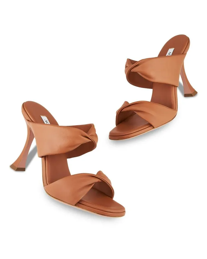 Twist Sandal 95 Brown Women Aquazzura Sandals