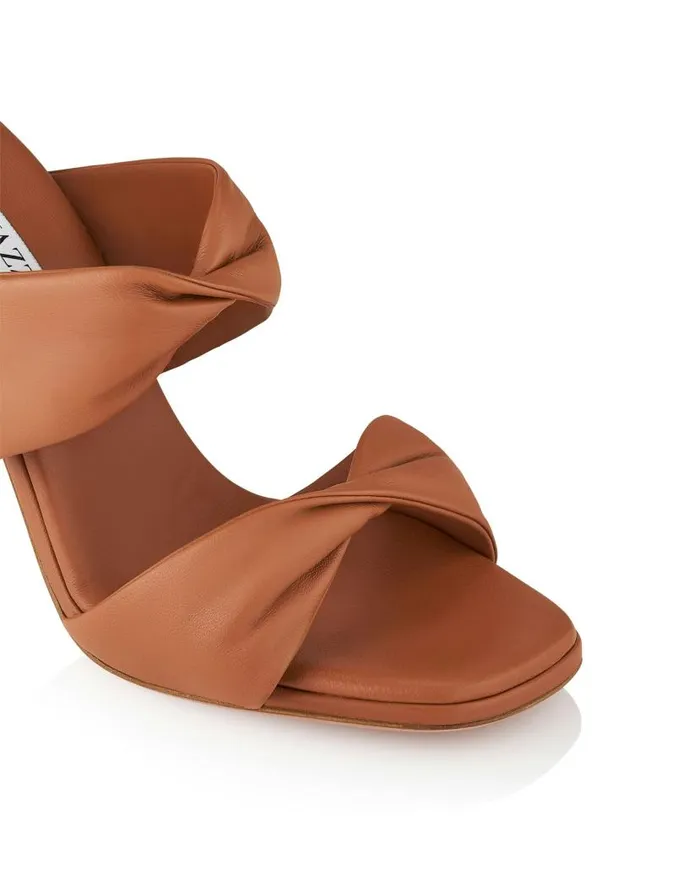 Twist Sandal 95 Brown Women Aquazzura Sandals
