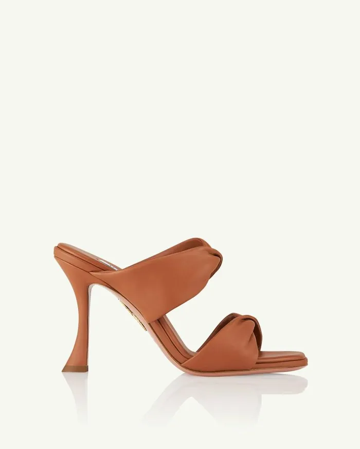 Twist Sandal 95 Brown Women Aquazzura Sandals