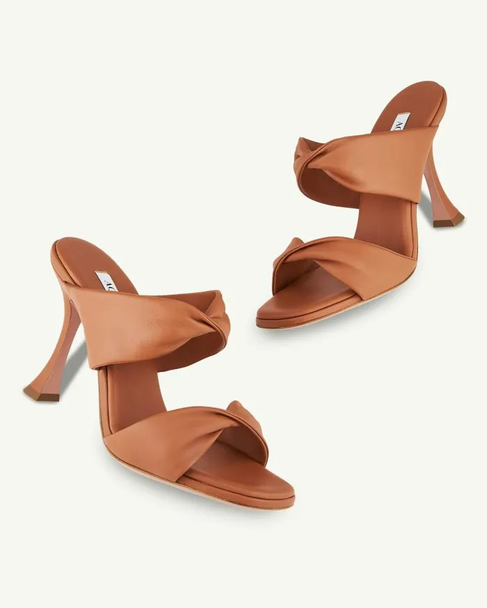 Twist Sandal 95 Brown Women Aquazzura Sandals