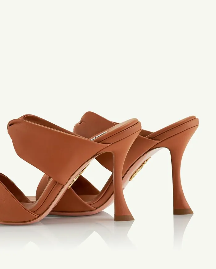 Twist Sandal 95 Brown Women Aquazzura Sandals