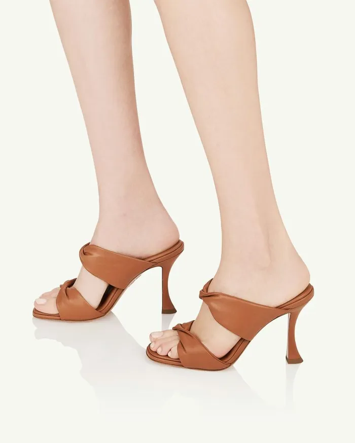 Twist Sandal 95 Brown Women Aquazzura Sandals