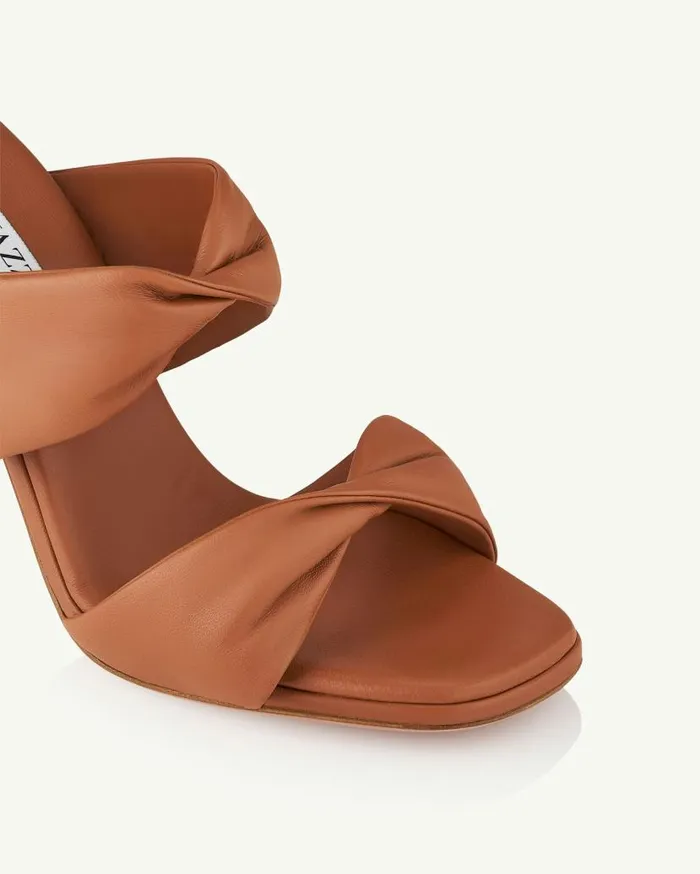 Twist Sandal 95 Brown Women Aquazzura Sandals