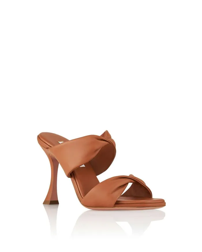 Twist Sandal 95 Brown Women Aquazzura Sandals