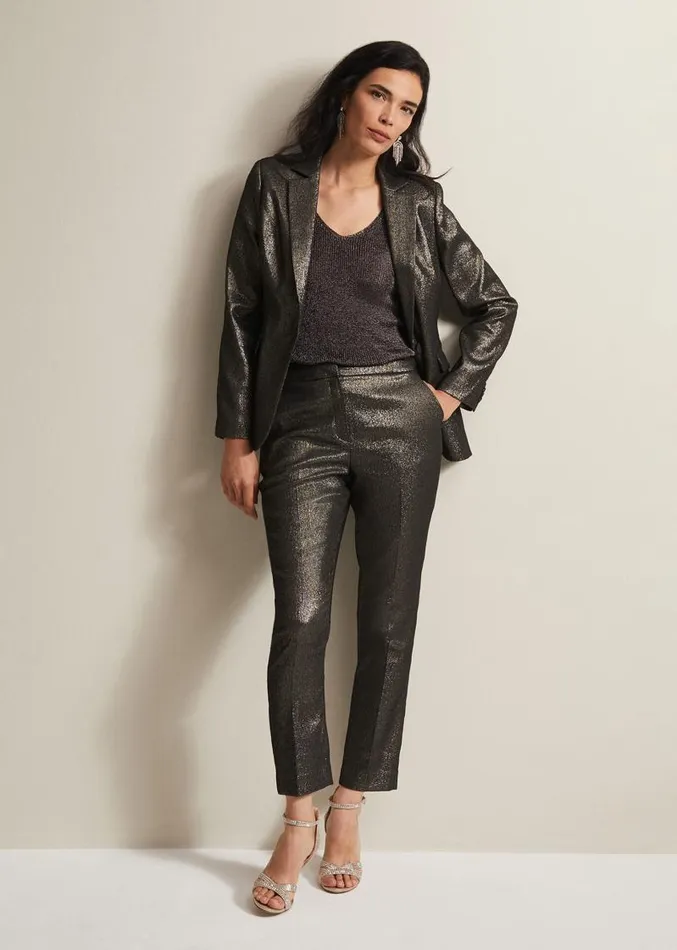 Ulrica Shimmer Blazer Metallic Women Phase Eight Jackets