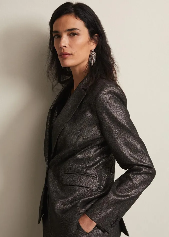 Ulrica Shimmer Blazer Metallic Women Phase Eight Jackets