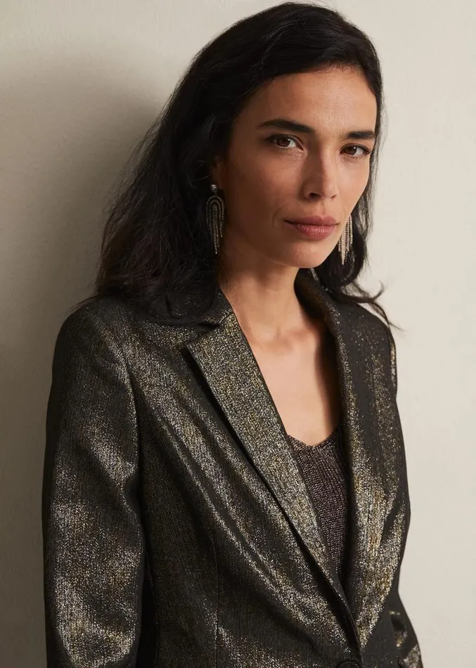 Ulrica Shimmer Blazer Metallic Women Phase Eight Jackets