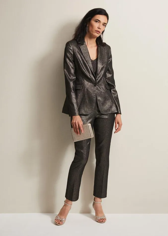 Ulrica Shimmer Blazer Metallic Women Phase Eight Jackets
