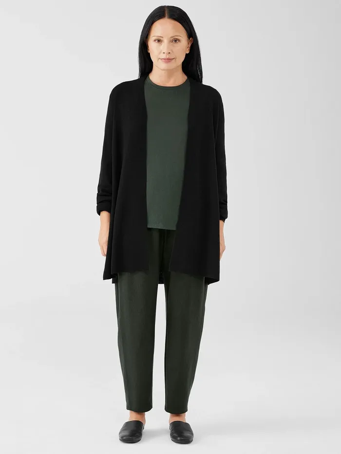 Ultrafine Merino Long Cardigan Black Women Eileen Fisher Sweaters and Cardigans
