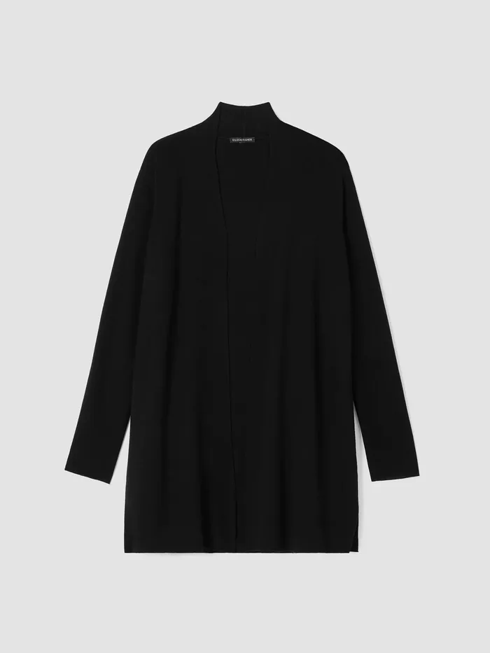 Ultrafine Merino Long Cardigan Black Women Eileen Fisher Sweaters and Cardigans