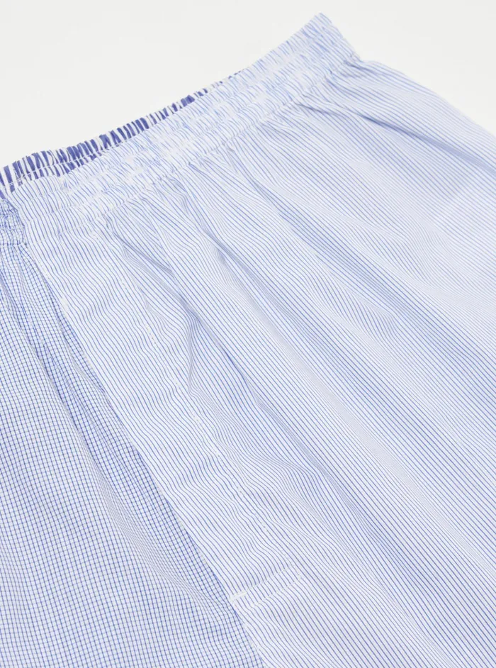 Underwear Men Universal Works Universal Works Boxer Short In Blue Classic Mix