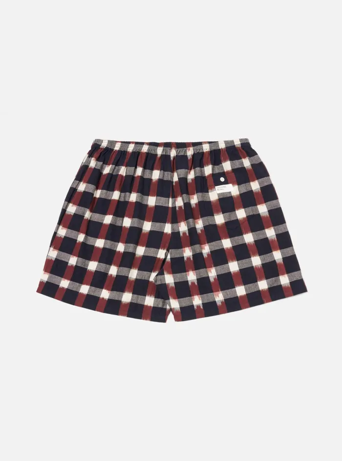 Underwear Men Universal Works Universal Works Boxer Short In NavyBrown Check Ikat