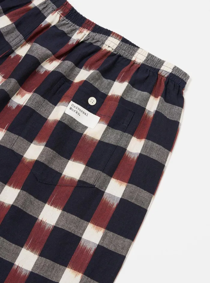 Underwear Men Universal Works Universal Works Boxer Short In NavyBrown Check Ikat