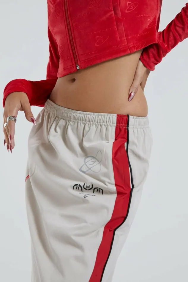 Uptown Windbreaker Maxi Skirt White Women Jaded London Skirts