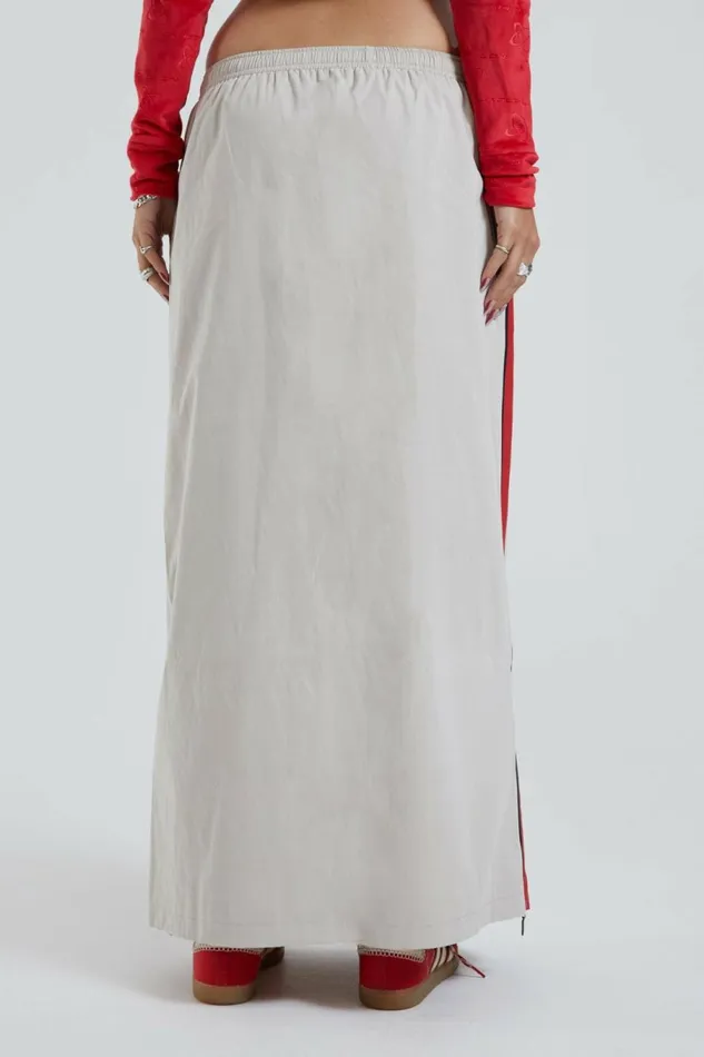 Uptown Windbreaker Maxi Skirt White Women Jaded London Skirts