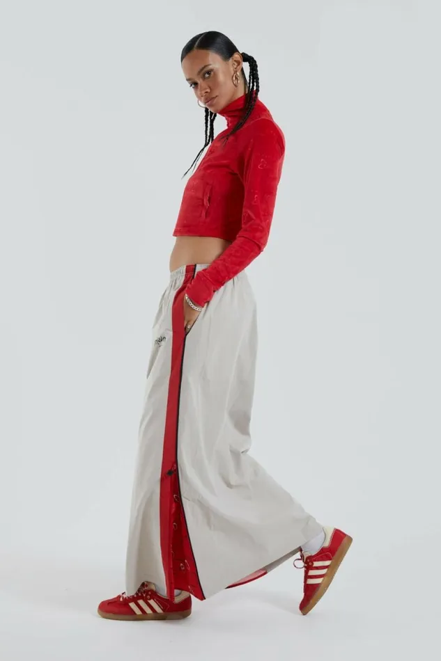 Uptown Windbreaker Maxi Skirt White Women Jaded London Skirts