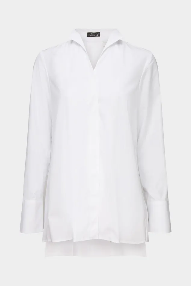 Van Laack Business Blouses Women Cup Collar Blouse White
