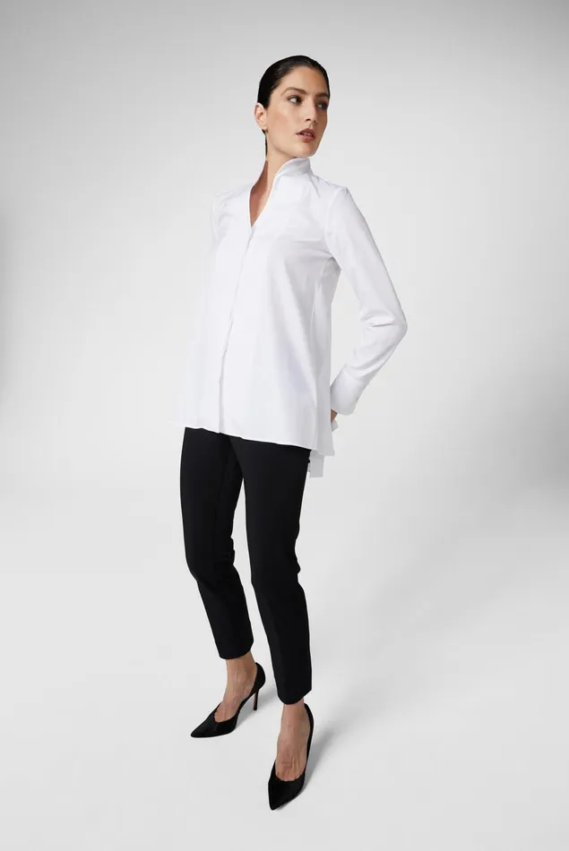 Van Laack Business Blouses Women Cup Collar Blouse White