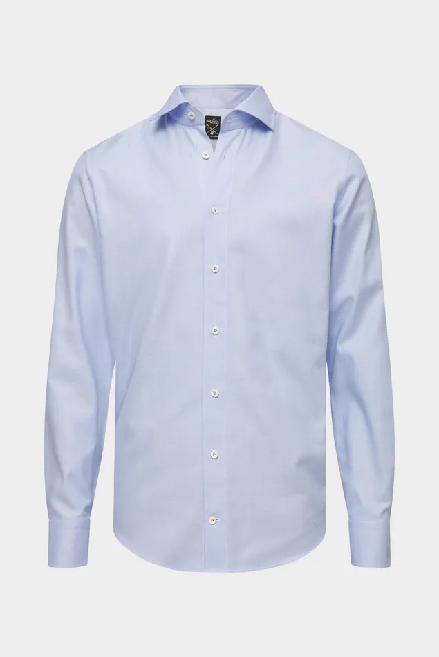 Van Laack Business Shirts Men Business Shirt Made Of Dobby Cotton Blue Van Laack Business Shirts Men Business Shirt Made Of Dobby Cotton Blue