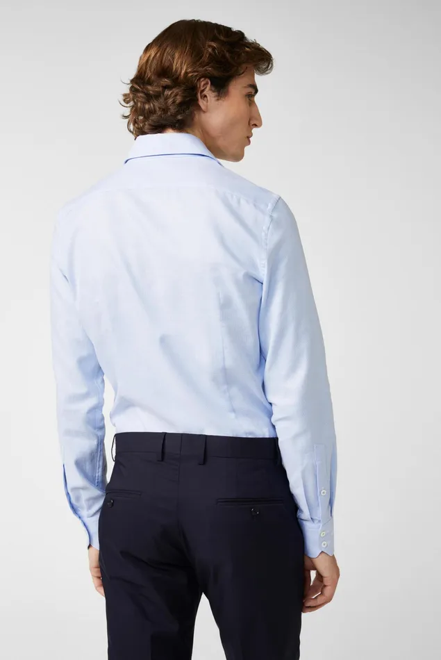 Van Laack Business Shirts Men Business Shirt Made Of Dobby Cotton Blue Van Laack Business Shirts Men Business Shirt Made Of Dobby Cotton Blue