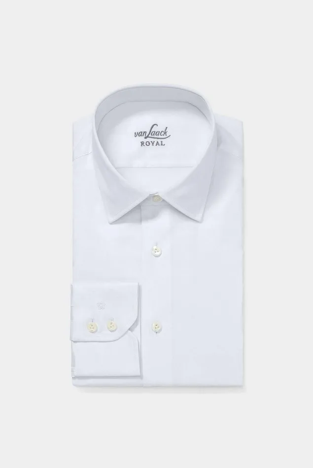 Van Laack Business Shirts Men Business Shirt With Kent Collar Slim Fit White